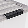 Iris 32 Quart Stack and Pull Latching Plastic Storage Bin, Clear (500207)~#|#~A9551BD3-27C0-47ED-8861AB3BDACE8ADD_sc7