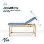 Viva Comfort Aristo Wood Physician Exam Table with Adjustable Backrest, Paper Holder, 500lbs. Capacity, Blue (ADI996-HBF-BLU)~#|#~A99808CA-DF2E-4429-BFCD1BAE5059110D_sc7