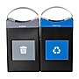 Commercial Zone Avante Series Polyethylene Dual-Stream Trash and Recycling Center, 60 Gallon, Black (787208MSA)~#|#~A9D32BE7-E881-4323-94923FD21316EA07_sc7
