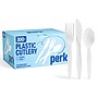 Perk Medium‑Weight Plastic Cutlery Set, 300 Count Bulk Disposable Utensils (Forks, Knives & Spoons), White~#|#~AA1EF68B-9750-4F8B-A8299B6890BE1482_sc7