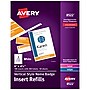 Avery Vertical Style Laser/Inkjet Name Badge & Ticket Inserts, 6" x 4 1/4", White, 100 Inserts Per Box (8522)~#|#~AA85D535-CE1F-40A1-98AA00B6D6C83241_sc7