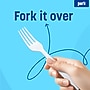 Perk Medium‑Weight Plastic Forks, 300 Count Bulk Disposable Forks for Everyday Meals, Parties & Events, White~#|#~AB11272C-CFFD-4C87-A1DD165AB5B4CA3C_sc7