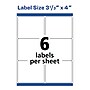 Avery TrueBlock Laser Shipping Labels, 3-1/3" x 4", White, 6 Labels/Sheet, 500 Sheets/Box, 3,000 Labels/Box (95905)~#|#~AB168EF6-295C-40FE-B9386FC7728E716B_sc7