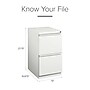 Staples 2-Drawer Vertical File Cabinet, Locking, White, Letter, 19.88"D (26818D)~#|#~AB1D3B43-1164-4F8D-AB955D8B11C4467B_sc7