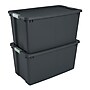 Sterilite 45 Gallon Wheeled Latching Storage Tote, Plastic, Flat Gray, 4/Carton (22223V04)~#|#~AB8B57EF-586F-456B-A6FAABFA2391EAC5_sc7