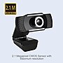 Adesso CyberTrack HD 1920 x 1080 USB Webcam with Built-in Microphone, 2.1 Megapixels, Black (CyberTrack H4-TAA)~#|#~AB9C5439-CAB9-4BA7-9DB1E4E2AC5DA3A4_sc7