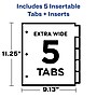 Avery Blank Insertable Divider, 5-Tab, White, Set (11270)~#|#~ABD757E1-F11E-413F-AB54EA757F88DFF2_sc7