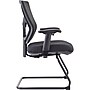 Lorell Conjure Fabric & Mesh Mid‑Back Guest Chair with Adjustable Arms, Black (LLR62009)~#|#~AC1937AD-39E4-43A4-829991618F9394AB_sc7