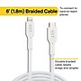 NXT Technologies™ 6 ft. Braided  Lightning  to USB-C Cable, White (NX60476)~#|#~AC2089E6-07B1-412E-99CE03AF00340E3D_sc7
