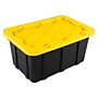 Sterilite 17 Gallon Industrial Garage Tote with Snap-on Lid, Plastic, Yellow/Black, 6/Carton (50639Y06)~#|#~AD133B33-744C-49D4-937D7632592212D3_sc7
