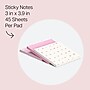 Post-it Polished Patterns Bubble Bath Sticky Notes, 3" x 3", Assorted Colors, 45 Sheets/Pad, 3 Pads/Pack (3321-PP-BB)~#|#~AD572D0B-1D9F-432E-91F911C1FEB789AB_sc7