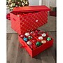 Simplify Ornament Storage Box with Lid, Fabric, Red/Gold (9085)~#|#~AD775D92-51CD-425D-ABB742DD498A29CF_sc7