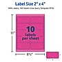 Avery Sure Feed Laser Shipping Labels, 2"x 4", Neon Pink, 1000 Labels/Box (5974)~#|#~AD8F3E5E-88B6-46A5-BE45A36E5A8FAE84_sc7