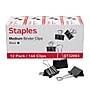 Staples Binder Clips, Medium Size, 0.63" Capacity, Black Steel, 144 Pack - Durable Clips for Office Paper Bundling & Filing~#|#~AD8F9499-71B3-4806-B9CB486B4DB14010_sc7
