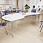 Flash Furniture Wren Kidney Activity Table, 96" x 48", Height Adjustable, White Top/Silver Frame (XUA4896KDWHTA)~#|#~AE01A3DA-9E18-4632-A44FF5AB80560306_sc7