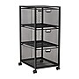 Mind Reader 3-Drawer Mobile Organizer Storage Cart with Wheels, Metal, Black (3TWHEEL-BLK)~#|#~AE3DF3B7-DAAD-4D61-BE0BE5689EA292B8_sc7