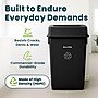 Alpine Industries Plastic Indoor Slim Commercial Trash Can with Lid, 23 Gallon, Black (477-BLK-PKG1)~#|#~AE4F5B24-D6D7-46B0-9B8E2B1A5D92AC8B_sc7