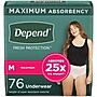 Depend Fresh Protection Adult Incontinence Underwear for Women, Disposable, Medium, Blush, 76 Count (54197)~#|#~AEB22640-5712-4FAB-86EB6E73B8EA3AA4_sc7