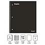 Staples Premium Poly 3-Subject Notebook, 8.5" x 11", College Ruled, 150 Sheets, Black (ST58313)~#|#~AF04A1F3-9F4E-4A8E-81946AA2A1476B07_sc7