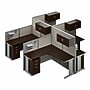 Bush Business Furniture Office in an Hour 63"H x 129"W 4 Person X-Shaped Cubicle Workstation, Mocha Cherry (OIAH007MR)~#|#~AF11960C-A8D9-48DE-9CBB5B7A5BFFB42B_sc7