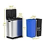 HLS Commercial Stainless Steel Trash Can & Recycling Bin Combo, 16-Gallon, Silver (HLSS16R)~#|#~AF299331-C46D-41BE-8F88891887E0167A_sc7