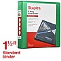 Staples 1 1/2" 3-Ring View Binders, D-Ring, Green (58687)~#|#~AF64BFB8-54FD-445E-A4E6CD0251616F53_sc7