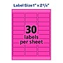Avery Sure Feed Laser Address Labels, 1" x 2 5/8", Neon Pink, 30 Labels/Sheet, 25 Sheets/Pack   (5970)~#|#~AF7C7911-8A6E-4F85-B3E745D794A1E930_sc7