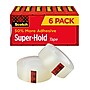 Scotch Super-Hold Transparent Clear Tape Refill, 0.75" x 27.77 yds., 1" Core, Clear, 6 Rolls/Pack (700K6)~#|#~667805CD-0998-4827-8A4CC854EEA66202_sc7