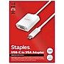 Staples TECH USB-C to VGA Adapter, White, Male to Female, Connect USB-C Laptop to VGA Monitor/Projector~#|#~AFC6F05C-479D-4120-A4C4C880C0F1C66A_sc7