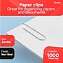 Staples Jumbo Paper Clips, Silver, Non‑Skid, 1,000 Pack – Heavy‑Duty Clips for Thick Documents & Office Filing~#|#~B04ABAF1-0DF6-4160-BE3A455A930B25F5_sc7