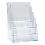 Azar Four-Tier Letter Sized Brochure Holder, 8.5" x 11", Vertical, Table Top, Clear, Plastic (252376)~#|#~B088A3D2-D573-4B70-97454892015F172D_sc7