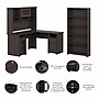 Bush Furniture Cabot 60"W L Shaped Computer Desk with Hutch and 5 Shelf Bookcase, Heather Gray (CAB011HRG)~#|#~B0BB4A7D-18C2-4C9F-8D3A85196D88E2CB_sc7