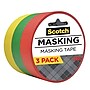 Scotch Expressions Light Masking Tape, 0.94 x 20 yds., Yellow/Green/Red, 3/Pack (3437-3PRM)~#|#~B19B15E2-C7FA-4A4E-A8888D83351641FC_sc7