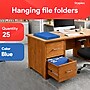 Staples Hanging File Folders, Letter Size, Blue, 5-Tab, 1/5-Cut Tabs, Includes Tabs & Inserts - 25/Pack~#|#~B1D2278C-495A-4A6D-8A8AE9A0A03191C7_sc7