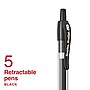 Staples ProGel™ Retractable Gel Pen, Extra Fine Point, 0.5mm, Black Ink, 5/Pack (ST63012M)~#|#~B1E6FA15-76E5-4585-BBDDB462B046338C_sc7