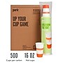 Perk 16 Oz Paper Hot Cups, 500 Count Bulk Disposable Coffee Cups for Hot Beverages, White/Orange~#|#~B1FC0F45-F591-40F8-82BBD1D0B84A8EEA_sc7