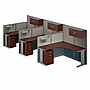 Bush Business Furniture Office in an Hour 63"H x 193"W 3 Person L-Shaped Cubicle Workstation, Hansen Cherry (OIAH006HC)~#|#~B2458C25-09B8-49C8-954154CD593D199C_sc7