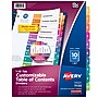 Avery Customizable Table Of Contents Pre-Printed Paper Divider, 10-Tab, White, 10/Set (11135)~#|#~s0229007_sc7