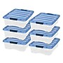 Iris 26 Qt. Latch Lid Storage Tote, Clear/Navy, 6/Carton (100364-CT)~#|#~B2D332DC-E3EB-4266-9555746EB88CA4C1_sc7