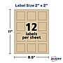 Avery Print-to-the-Edge Laser/Inkjet Square Labels, 2" x 2", Kraft Brown, 300 Labels/Pack (22846)~#|#~B2EFAD3C-5080-43A3-B3F1548081155784_sc7