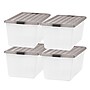 Iris 91 Quart Storage Container with Lid, Plastic, Gray, 4/Pack (500253)~#|#~B2F4C05A-D270-4E75-ADCC7FC99E3ED412_sc7