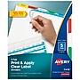 Avery Index Maker Paper Dividers with Print & Apply Label Sheets, 5 Tabs, Multicolor, 5 Sets/Pack (11418)~#|#~B3703823-A637-4D54-9C389D049210FC3D_sc7