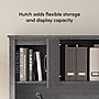Bestar Logan 66"W U or L Shaped Desk with Hutch, File Cabinet, and Bookcase, Bark Gray (46851-47)~#|#~B372EF46-57A7-40B8-BEC4B2E3BEF629EF_sc7
