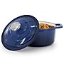 Elama Cast Iron 2.7 Qt Dutch Oven, Dark Blue (935124513M)~#|#~B399077B-1DC7-414F-9C5644C7EF111384_sc7