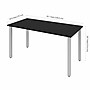 Bestar Universel 60"W Table Desk With Square Metal Legs, Black (65865-18)~#|#~B41A6426-59A5-4807-BB85D7FB81F4978A_sc7