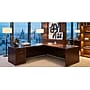 Boss Office Products 71"W L-Shaped Executive Corner Desk with Box/Box/File Storage Pedestal, Mahogany (GROUPA10-M)~#|#~B42ECAC8-B89E-47EC-AC7B3AAC684B6318_sc7