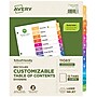 Avery Ready Index Table of Contents EcoFriendly Paper Dividers, 1-12 Tabs, Multicolor, 3 Sets/Pack (11083)~#|#~B465DDF7-83D0-4570-BF9E5915AF0E54F0_sc7