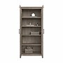 Bush Furniture Key West 66" Tall Storage Cabinet with Doors and 5 Shelves, Washed Gray (KWS266WG-03)~#|#~B4704C67-BFA7-4023-8E4CEBE95D35669B_sc7