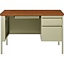 Lorell Fortress 45.5"W Office Desk, Putty/Oak (LLR66947)~#|#~B4874B8E-7F25-40B5-B51A6A8D19E676ED_sc7