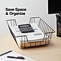 Staples Front Loading Letter Tray, 4 1/2"H x 11 1/2"W x 16 1/2"D, Black Steel (10484-CC)~#|#~B4B4087E-71FF-4B54-A2288931215EFFBF_sc7